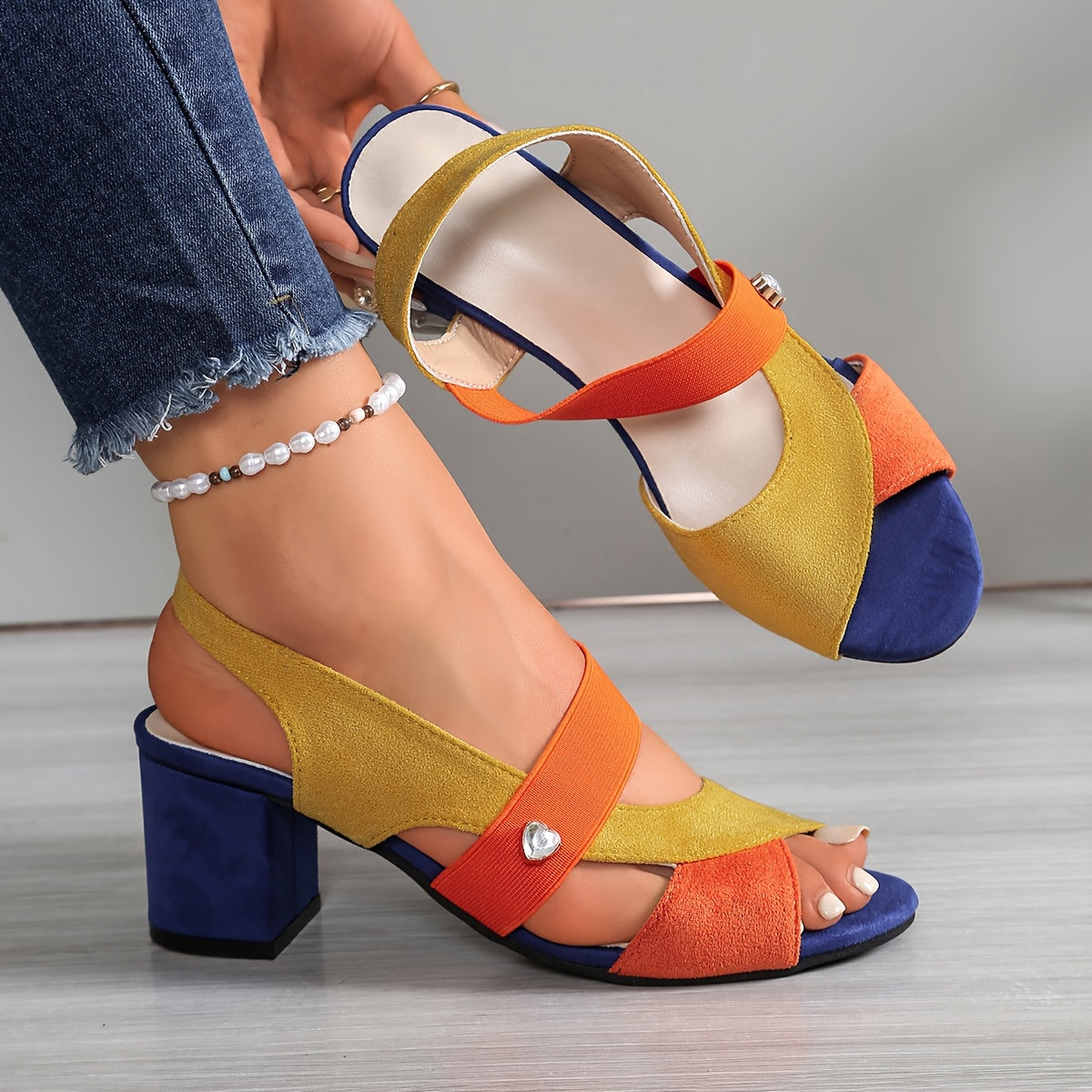 Sandalias ortopédicas para damas con tacón de bloque y tiras cruzadas, comodidad y soporte duraderos
