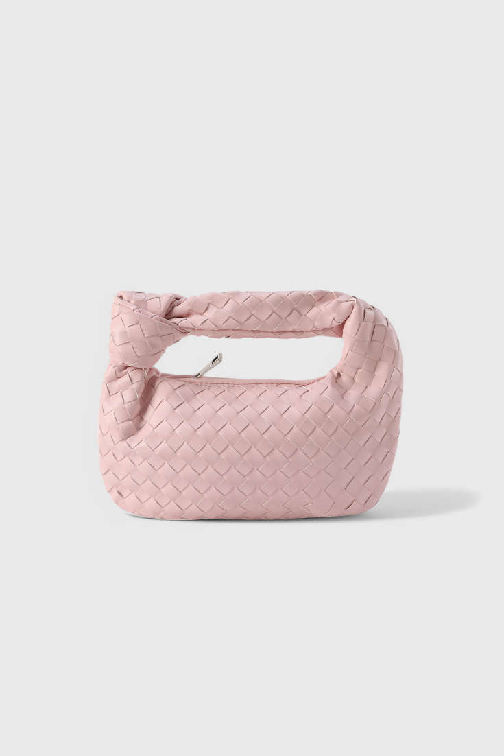 Bolso Satchel Mini Rojo para Mujer – Tejido Elegante, Cuero Vegano y Diseño Compacto