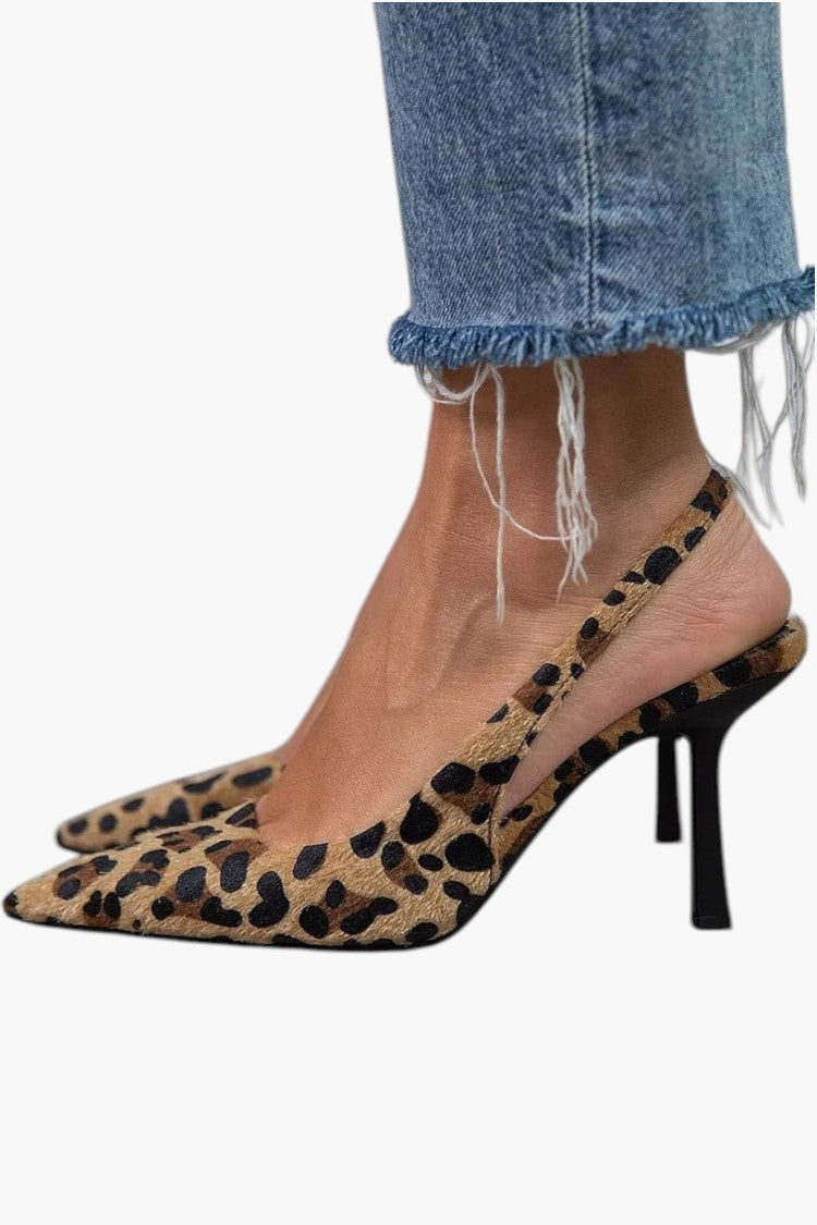 Tacones slingback para mujer en ante, puntera fina y tacón kitten: elegantes para oficina y ocasiones casuales