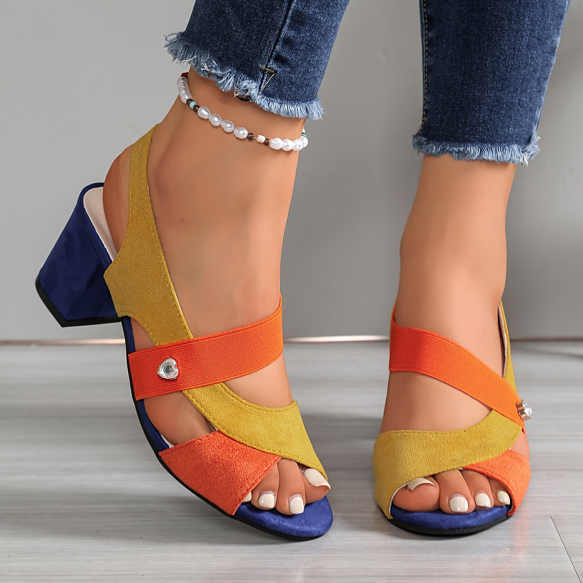 Sandalias ortopédicas para damas con tacón de bloque y tiras cruzadas, comodidad y soporte duraderos