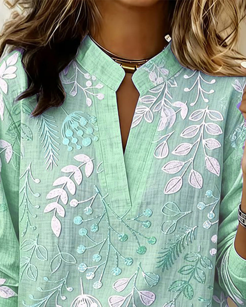 Blusa mujer floral elegante con escote en V – ligera y cómoda para el verano