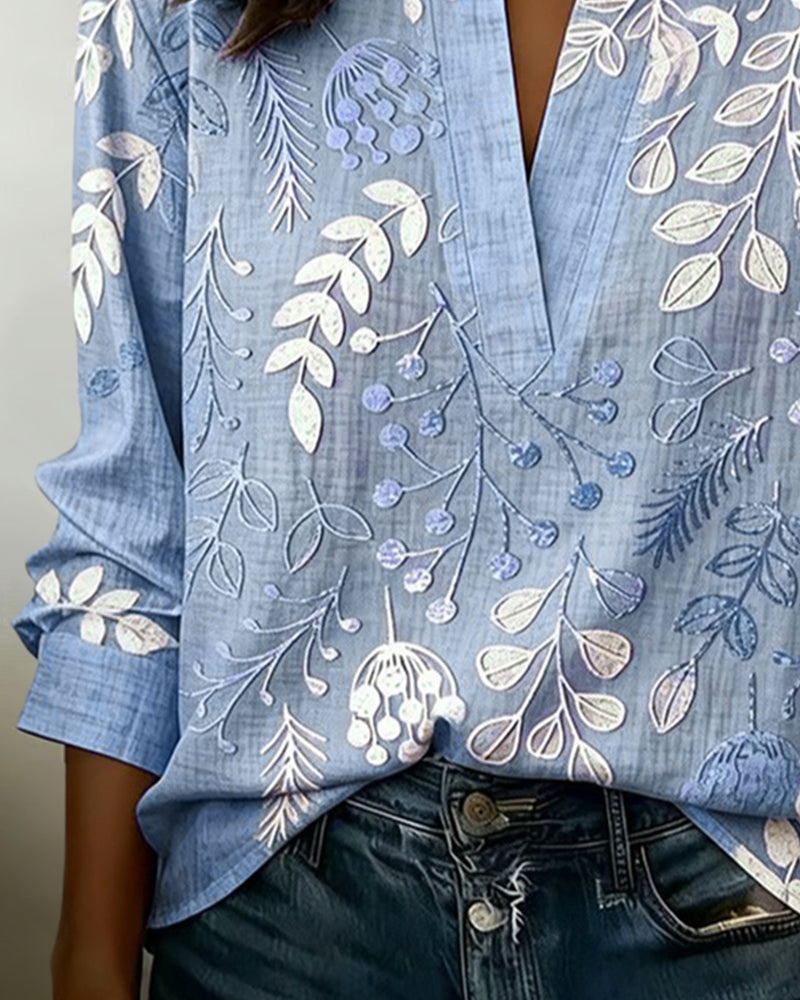 Blusa Floral de Algodón para Mujer – Corte Regular, Elegante y Fresca para el Verano