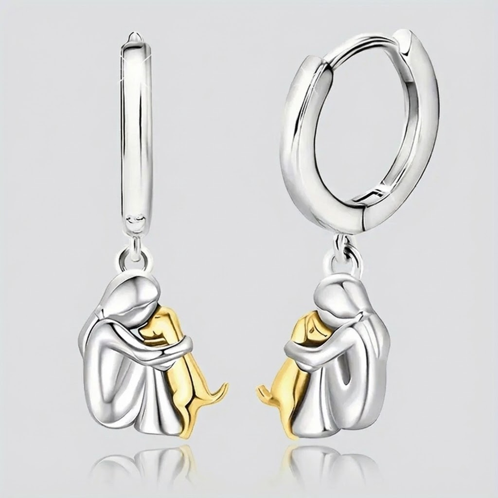 Ginni™ - Pendientes con icono de perro (cierre redondo)