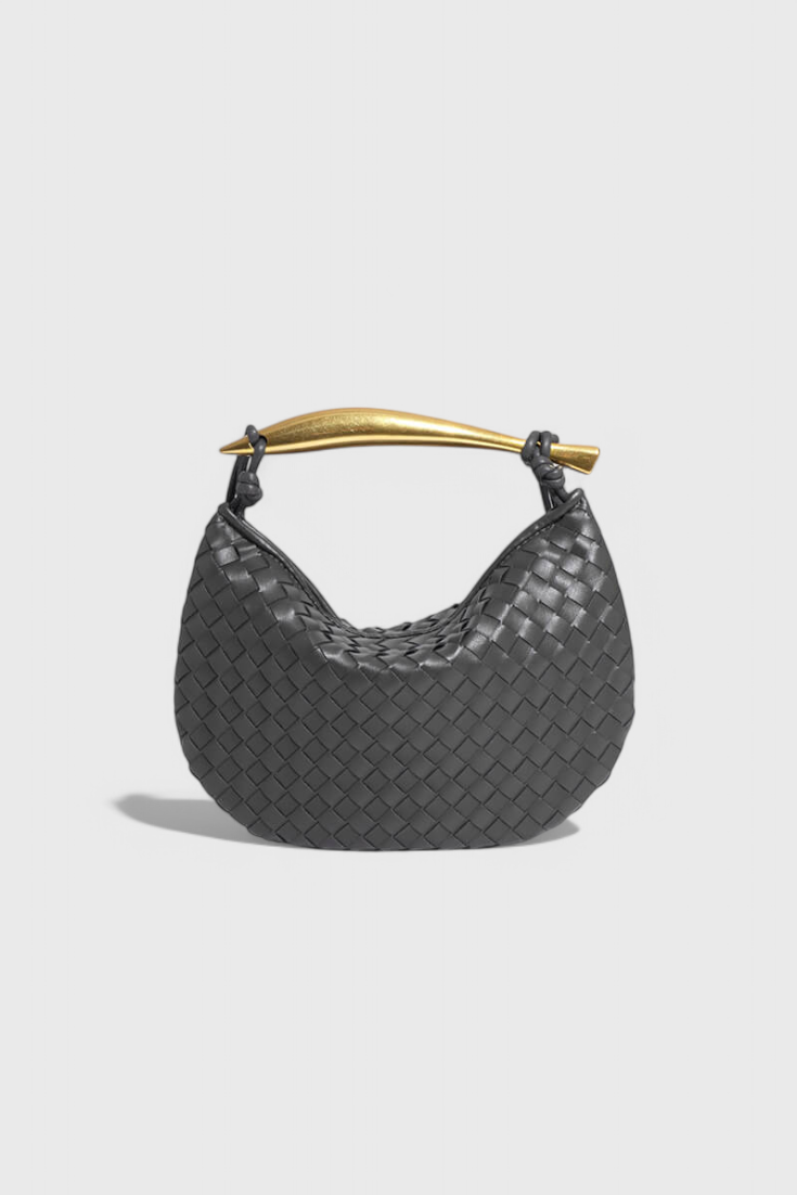 Bolso dorado elegante para mujer — mini bolso de lujo con asa metálica