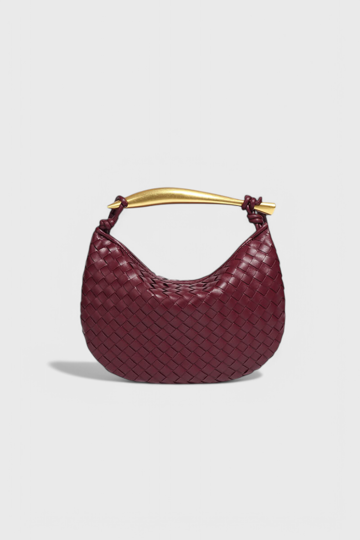 Bolso dorado elegante para mujer — mini bolso de lujo con asa metálica
