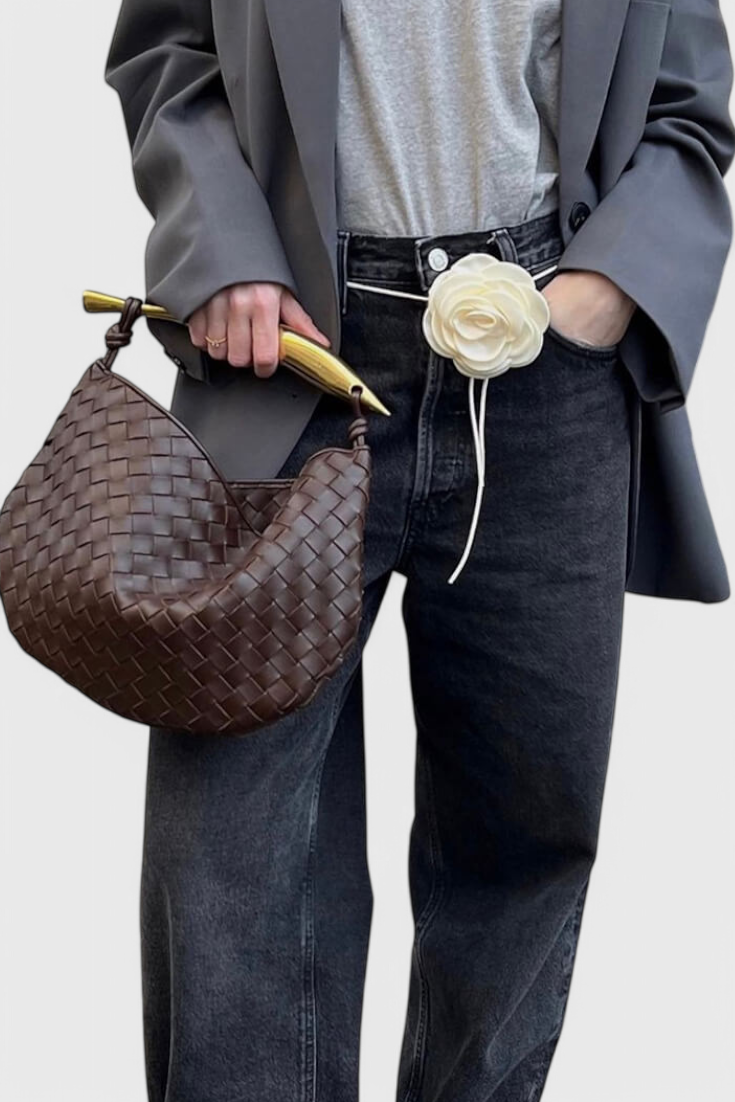 Bolso dorado elegante para mujer — mini bolso de lujo con asa metálica