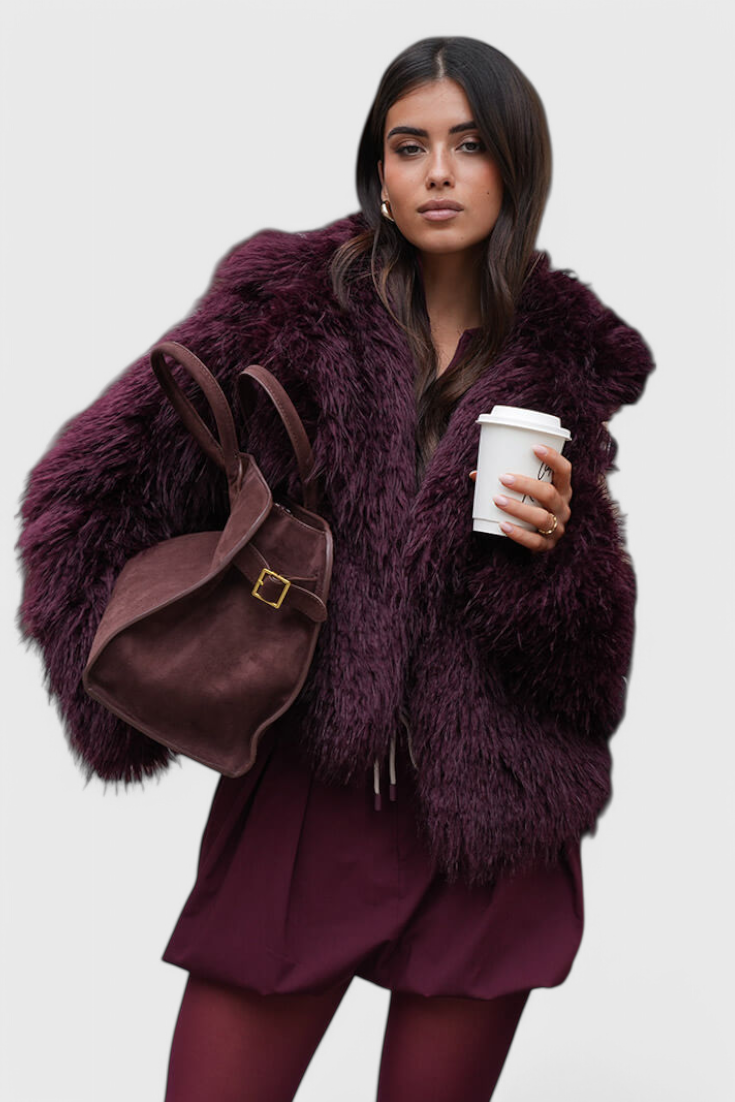 Bolso tote grande para mujer, marrón elegante, bolso amplio en cuero vegano con acabado efecto ante