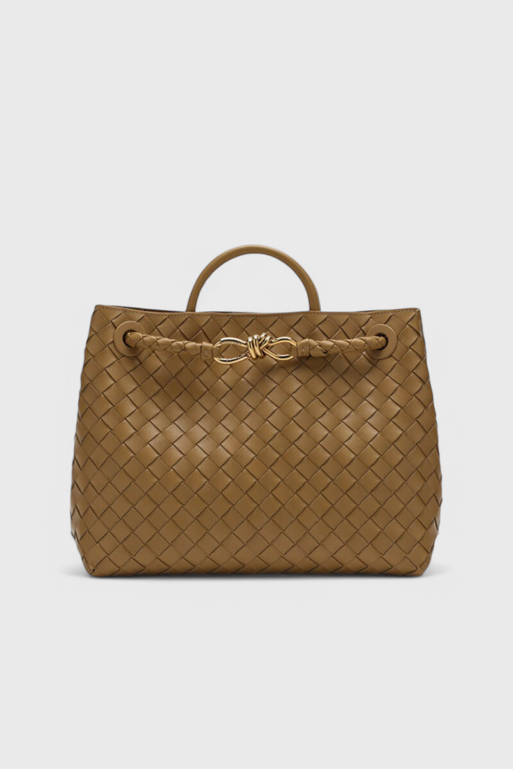 Bolso tejido para mujer negro, cuero vegano – elegante, grande y moderno