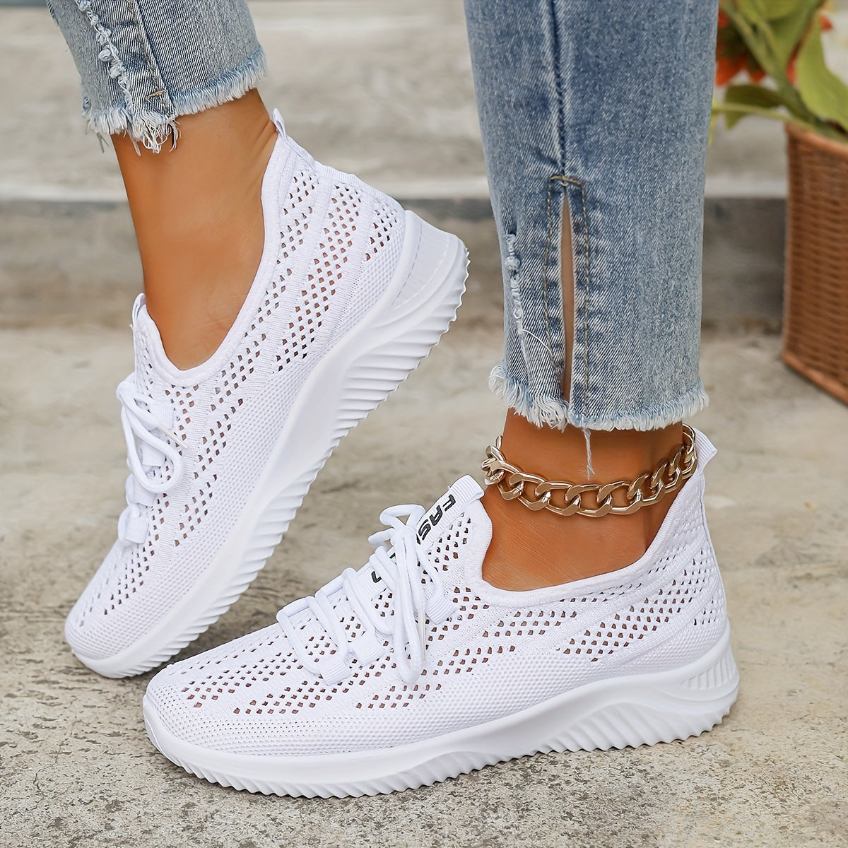 Zapatillas para mujer transpirables con suela amortiguadora ultraligera