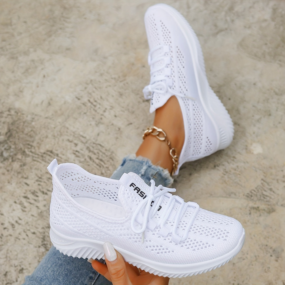 Zapatillas para mujer transpirables con suela amortiguadora ultraligera