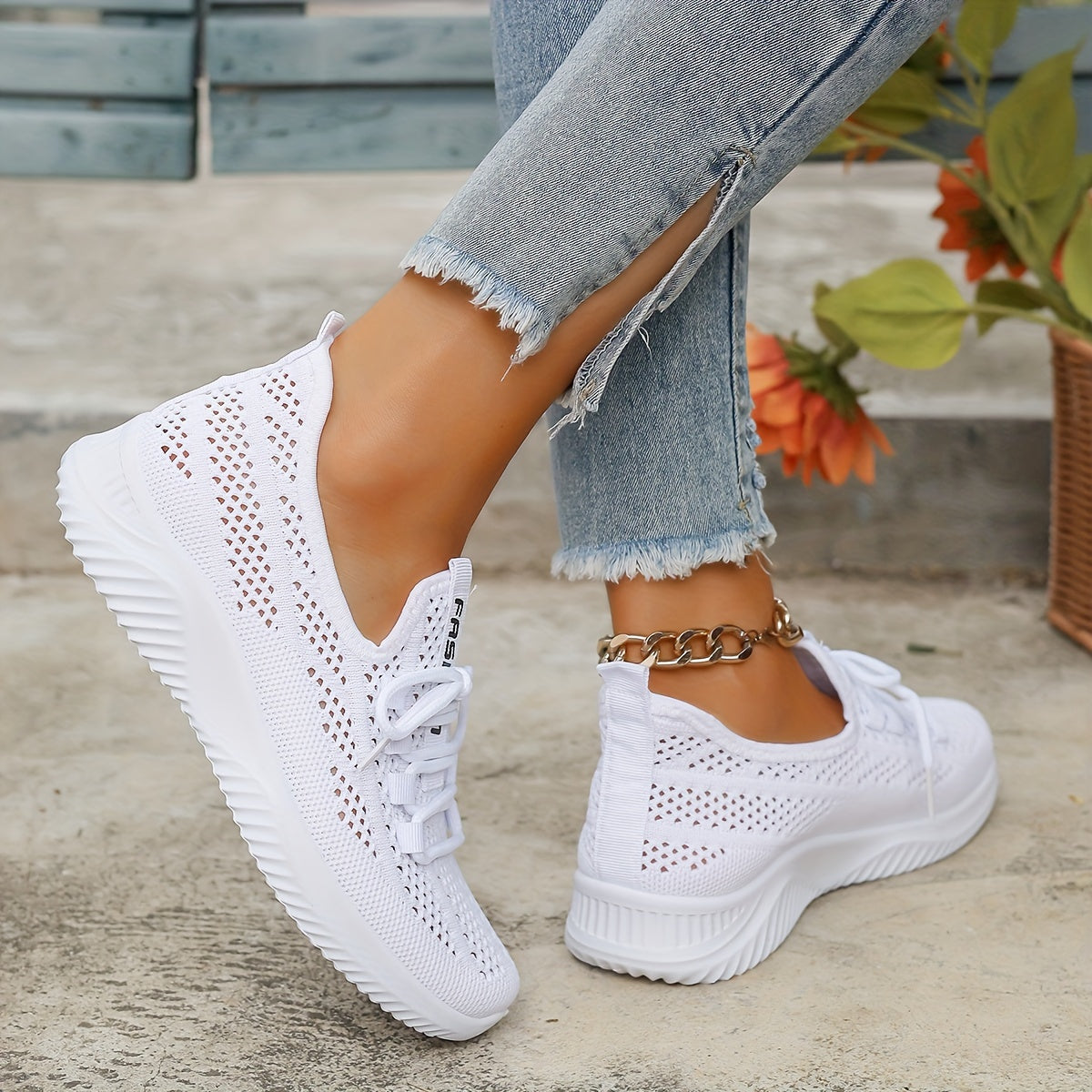 Zapatillas para mujer transpirables con suela amortiguadora ultraligera