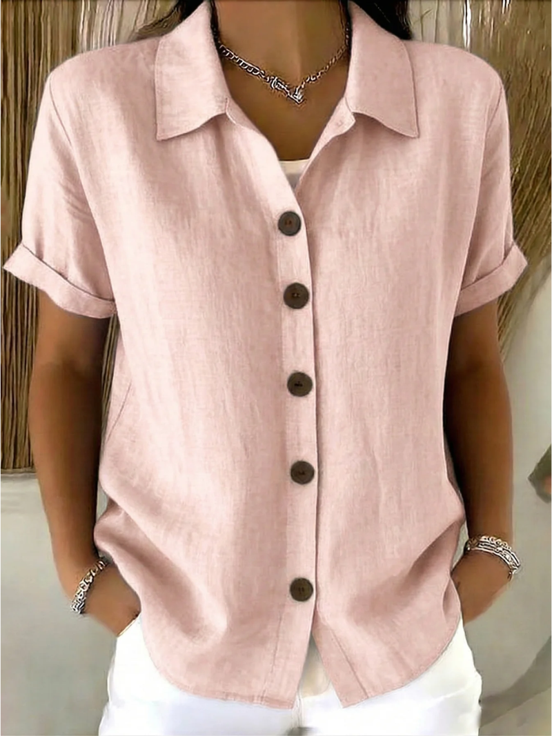 Blusa para mujer con botones delanteros y estilo casual elegante