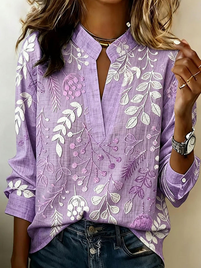 Blusa Floral de Algodón para Mujer – Corte Regular, Elegante y Fresca para el Verano