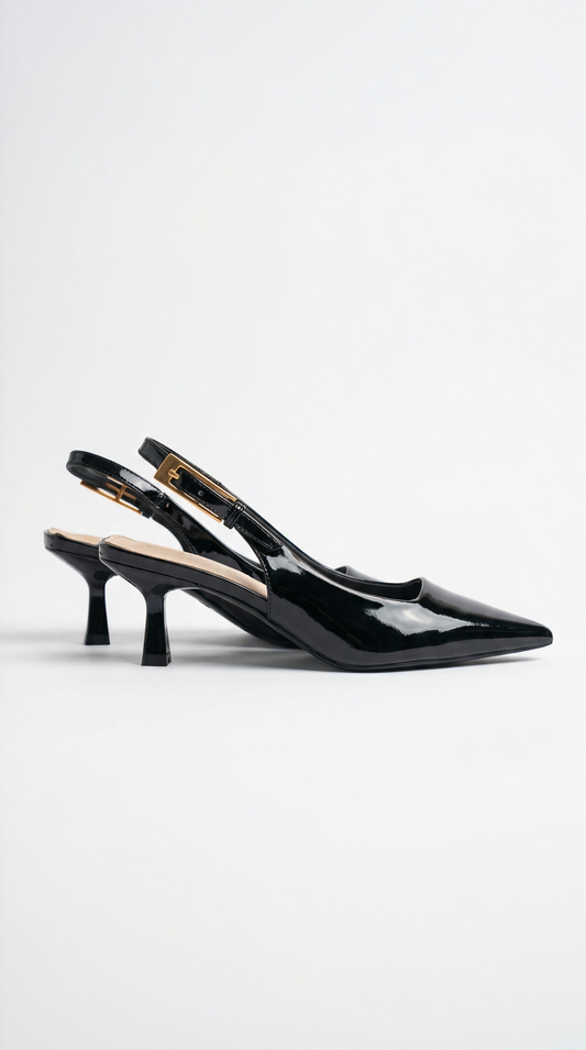 Zapatos de salón Elizabeth: tacón bajo y tiras traseras para un estilo chic y cómodo