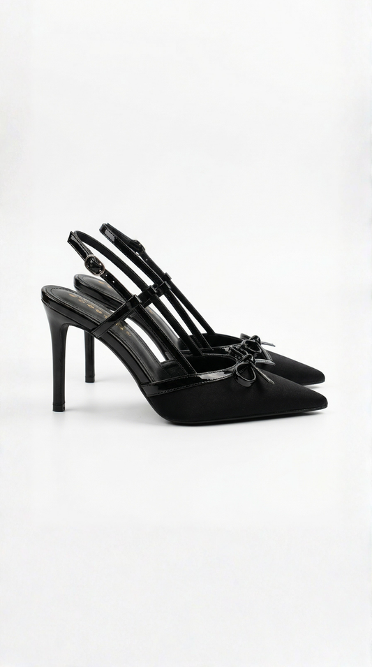 Zapatos de salón Rebecca en satén con lazo elegante