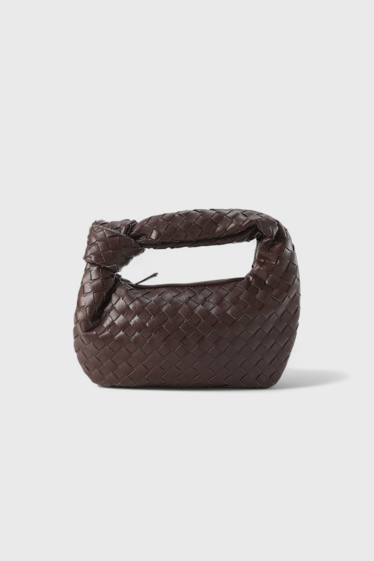Bolso Satchel Mini Rojo para Mujer – Tejido Elegante, Cuero Vegano y Diseño Compacto