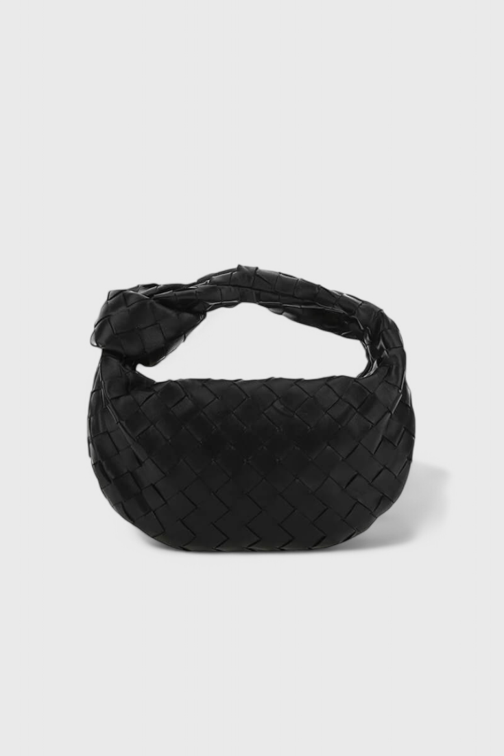 Bolso Satchel Mini Rojo para Mujer – Tejido Elegante, Cuero Vegano y Diseño Compacto